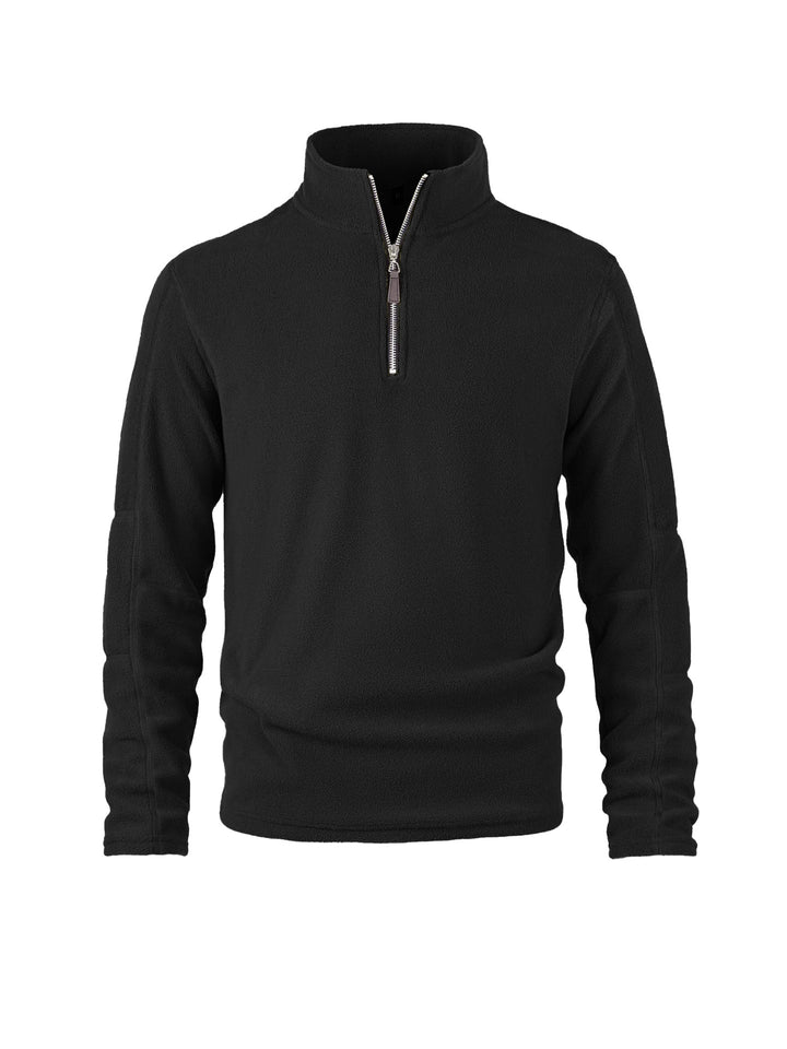 Men's fleece pullover with half zipper and high collar Lisslune