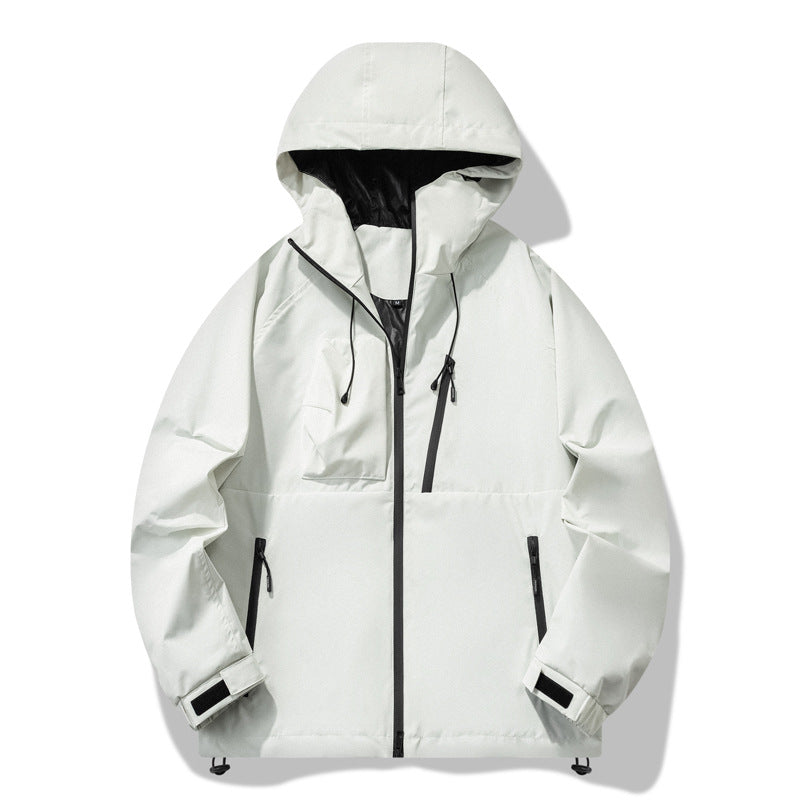 Men's water-repellent outdoor jacket with adjustable hood and functional zip pockets Lisslune