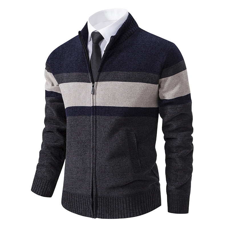 Men's cardigan with textured design and high-collar Lisslune