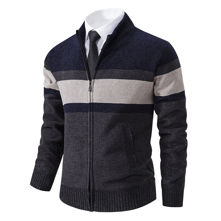 Men's cardigan with textured design and high-collar Lisslune
