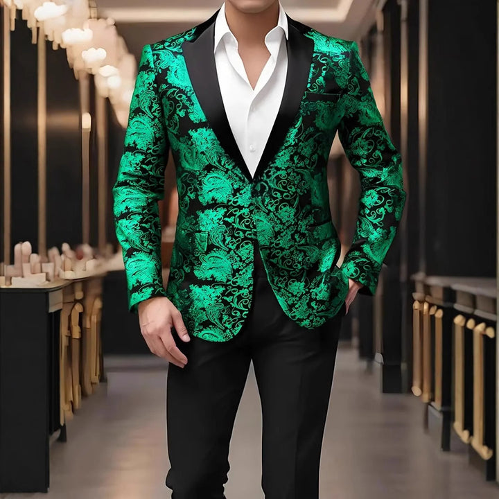 Men's extravagant sequin blazer with floral design Lisslune