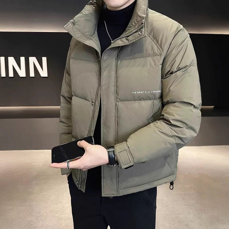 Men's Warming Padded Jacket with High Collar and Practical Pockets Lisslune