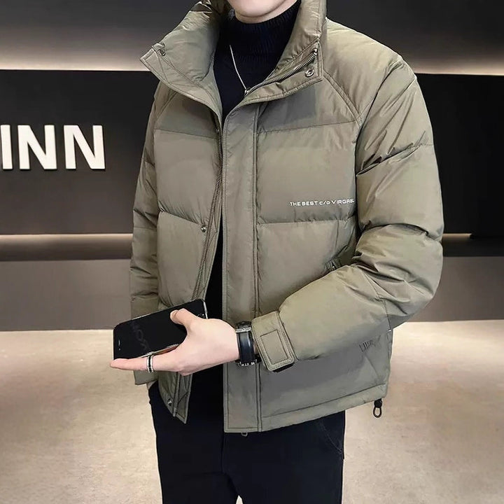 Men's Warming Padded Jacket with High Collar and Practical Pockets Lisslune