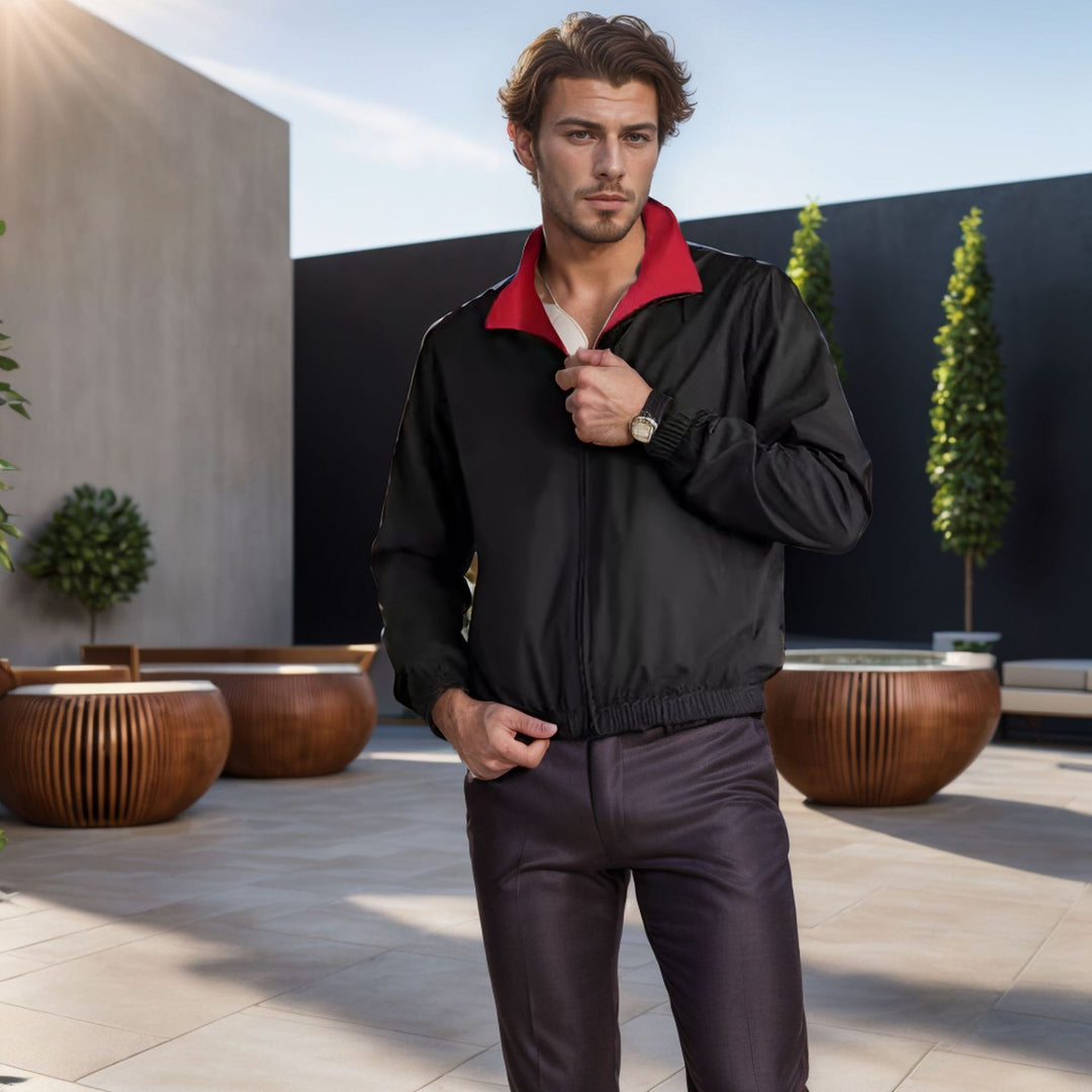 Men's lightweight leisure jacket with stand-up collar and elastic cuffs Lisslune