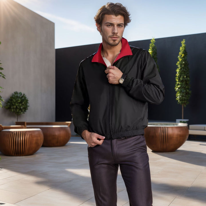 Men's lightweight leisure jacket with stand-up collar and elastic cuffs Lisslune