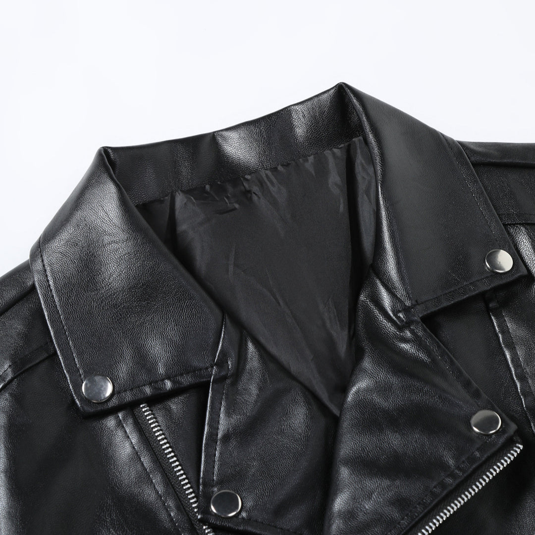 Men's stylish biker jacket made of high-quality synthetic leather Lisslune