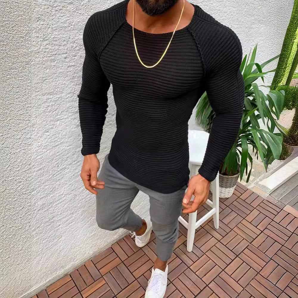 Men's stylish striped long-sleeve shirt Lisslune