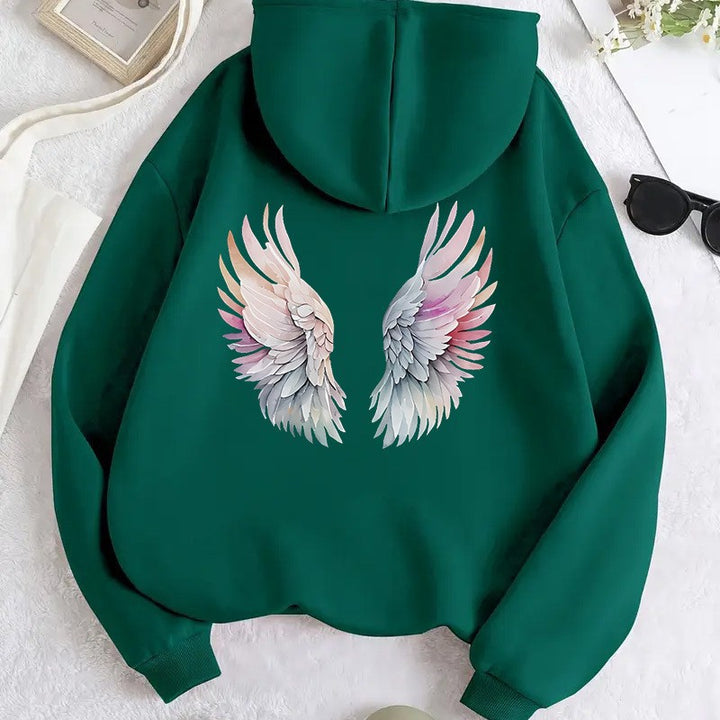 Women's hoodie with stylish angel wing design Lisslune