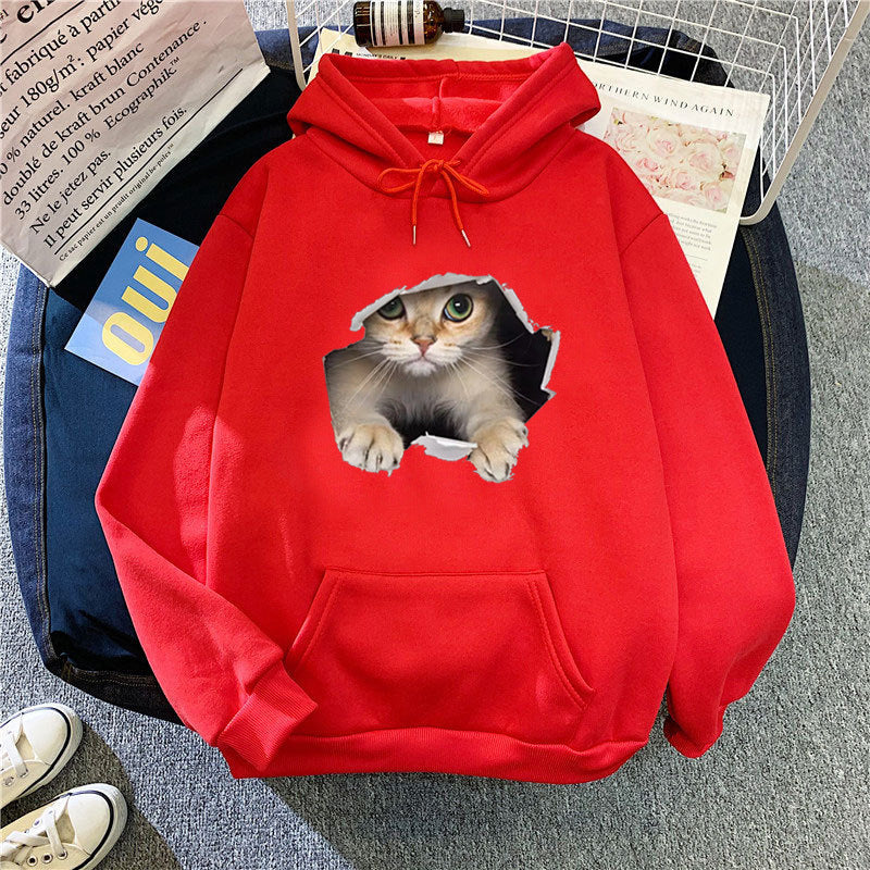 Women's hoodie with unique cat design Lisslune