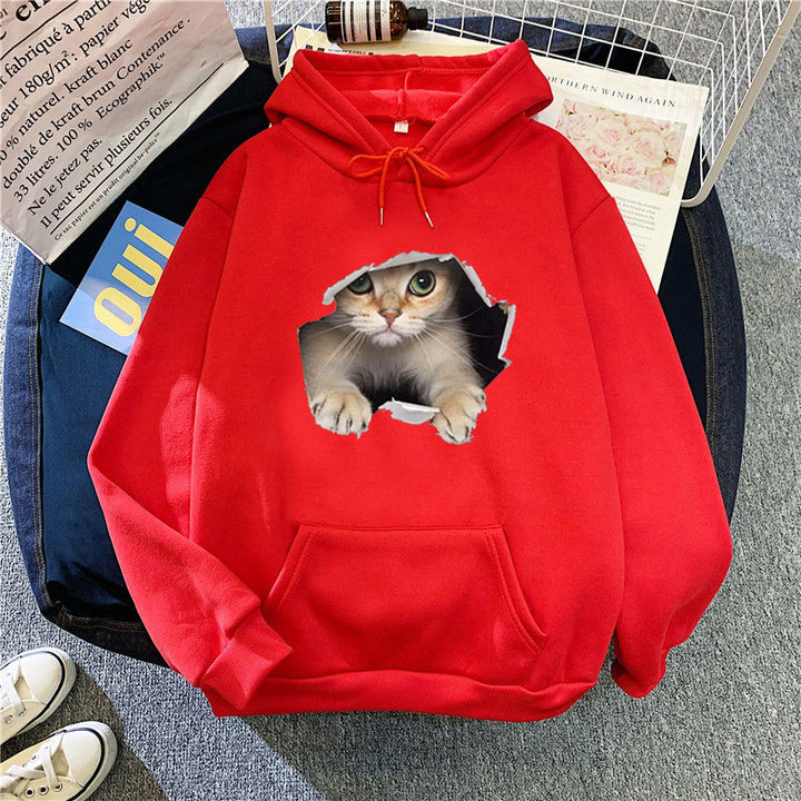 Women's hoodie with unique cat design Lisslune
