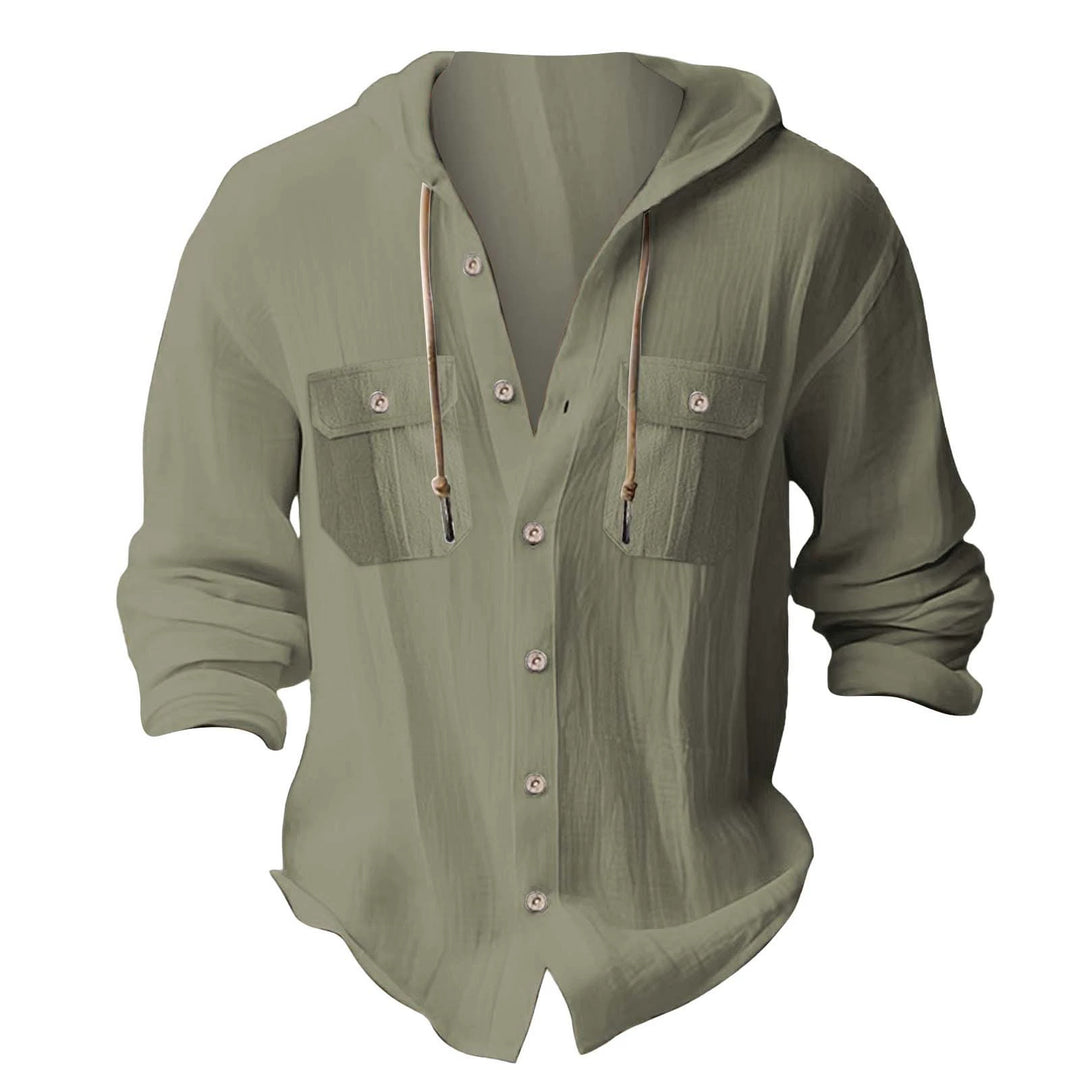 Men's casual hoodie with chest pockets and innovative fabric Lisslune