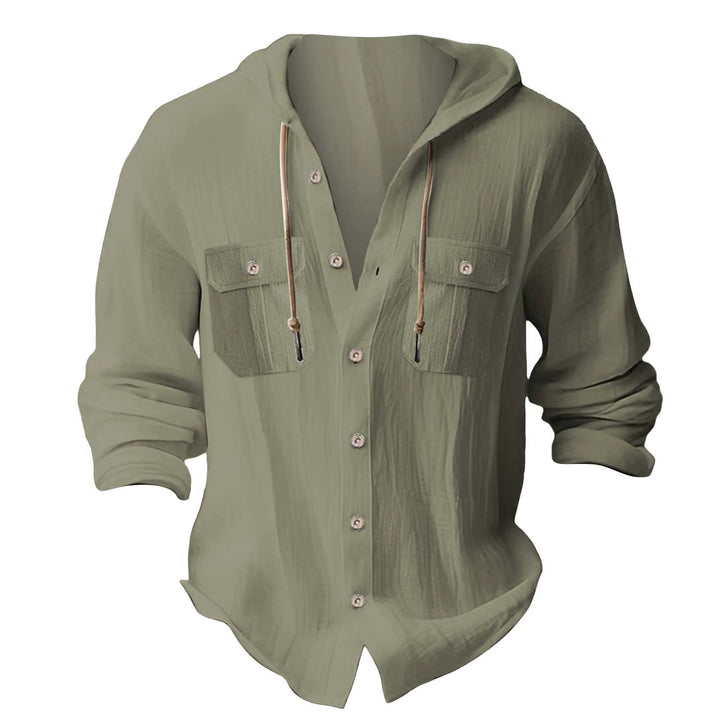 Men's casual hoodie with chest pockets and innovative fabric Lisslune