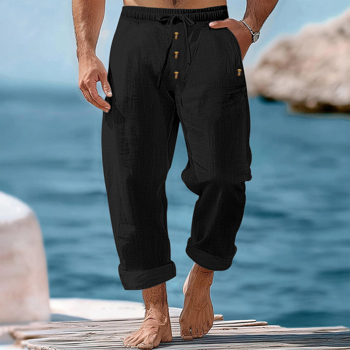 Men's loose beach pants with adjustable drawstring and practical side pockets Lisslune