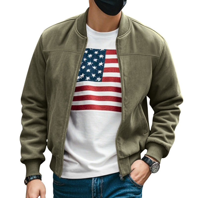 Men's casual bomber jacket with breathable lining and side zip pockets Lisslune