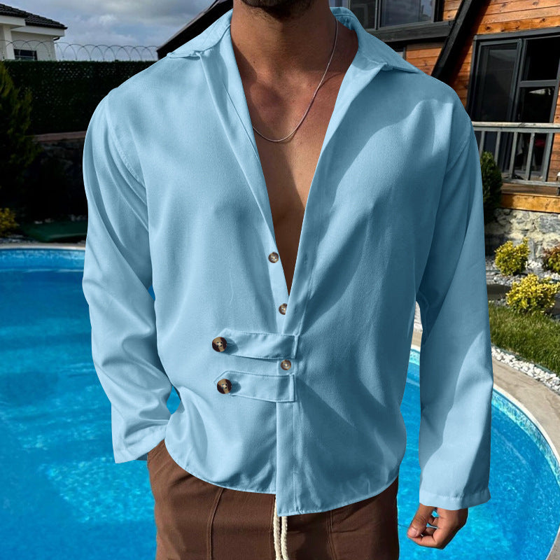 Men's elegant shirt with fashionable button closure Lisslune