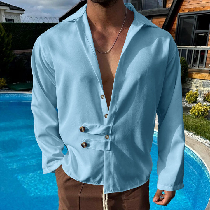 Men's elegant shirt with fashionable button closure Lisslune