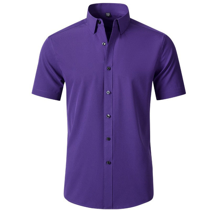 Men's short-sleeve shirt with modern button details and high-quality cotton Lisslune