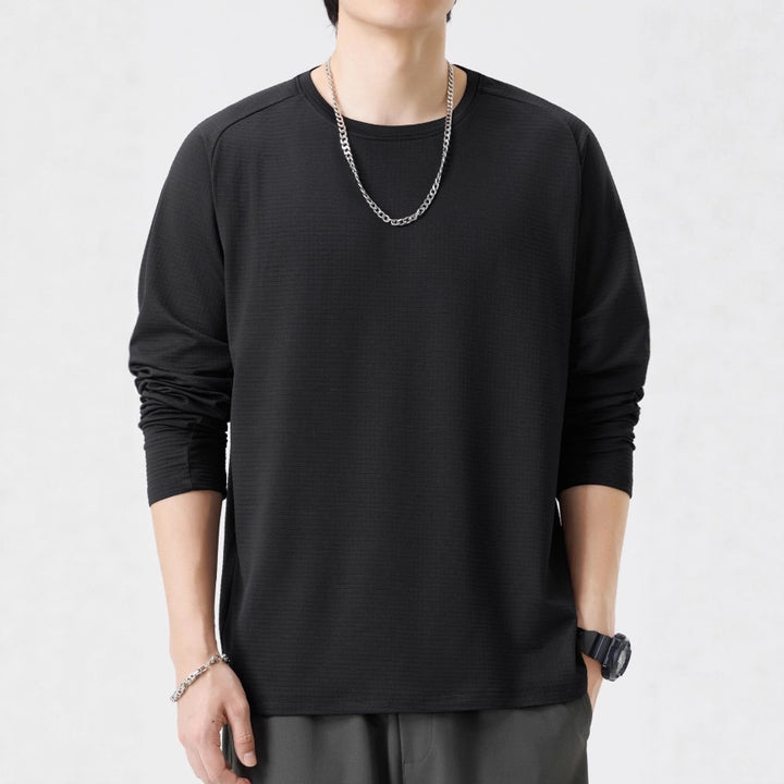 Men's breathable long sleeve t-shirt with modern structures Lisslune