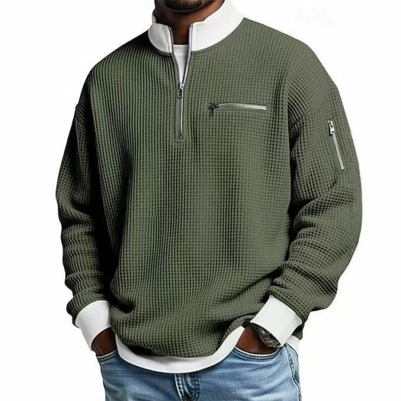 Men's sweatshirt with high collar and practical zipper Lisslune