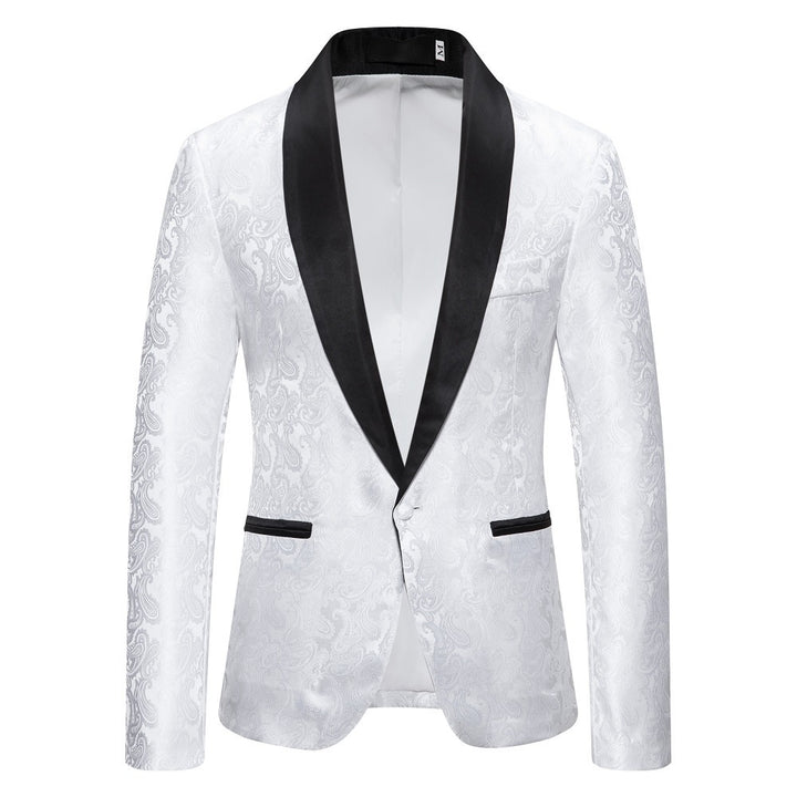Men's elegant tuxedo blazer with floral jacquard pattern Lisslune