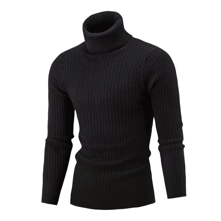 Men's High-Quality Turtleneck Sweater with Fine Texture Lisslune