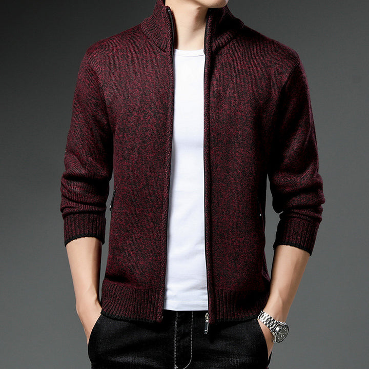 Men's fleece jacket with high collar and practical zip pockets Lisslune