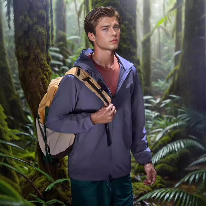 Men's weatherproof utility jacket with adjustable hood system Lisslune