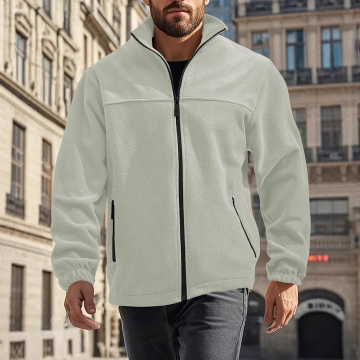 Men's fleece jacket with practical pockets and stand-up collar Lisslune