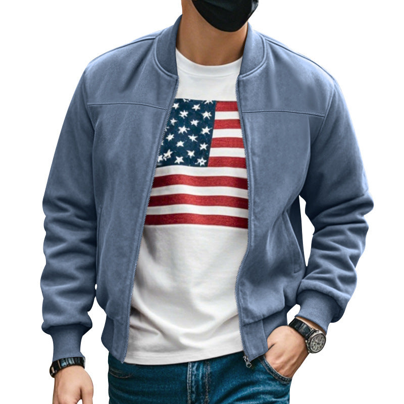 Men's casual bomber jacket with breathable lining and side zip pockets Lisslune