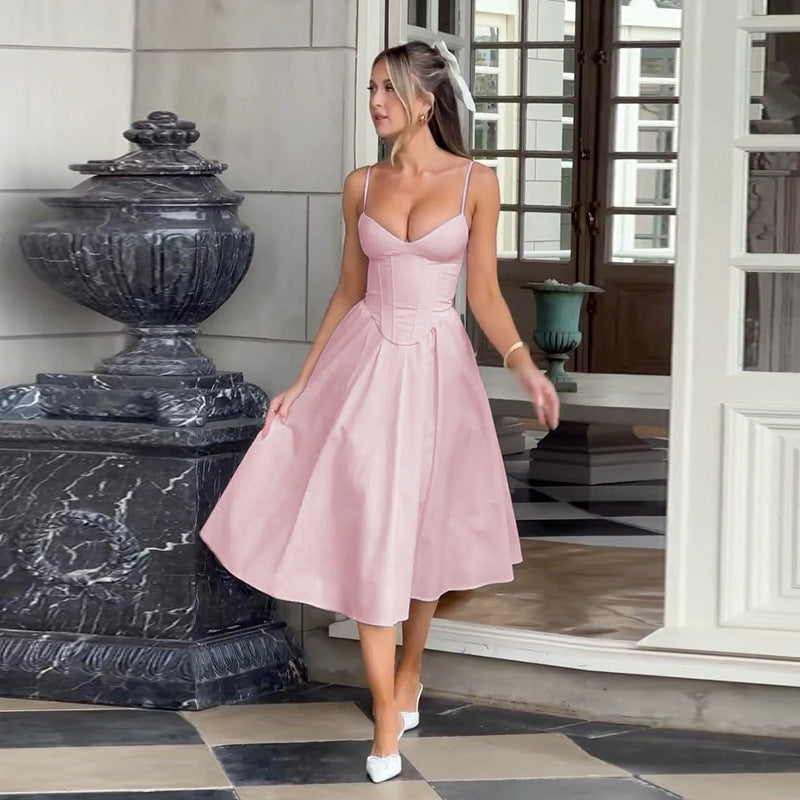 Women's Elegant Maxi Dress with Fitted Bodice and Flowing Skirt Lune London