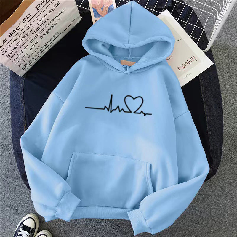women's hoodie with heartbeat design Lisslune