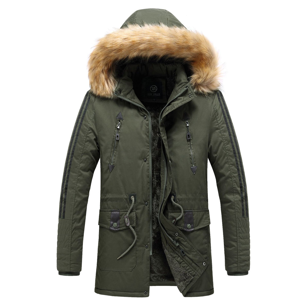 Men's winter parka with detachable synthetic fur collar Lisslune