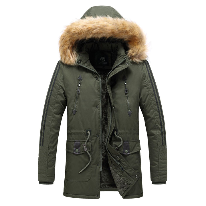 Men's winter parka with detachable synthetic fur collar Lisslune