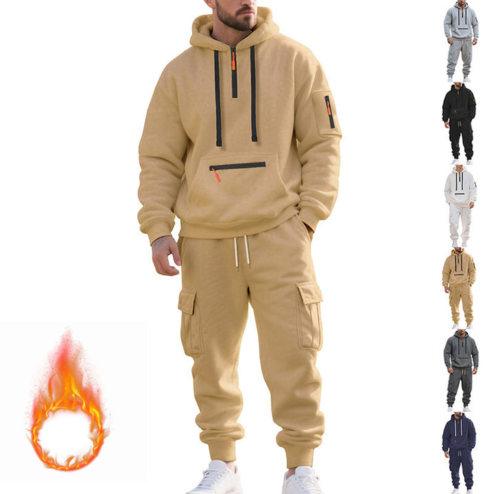Men's Sporty Hoodie and Cargo Pants Set Lisslune