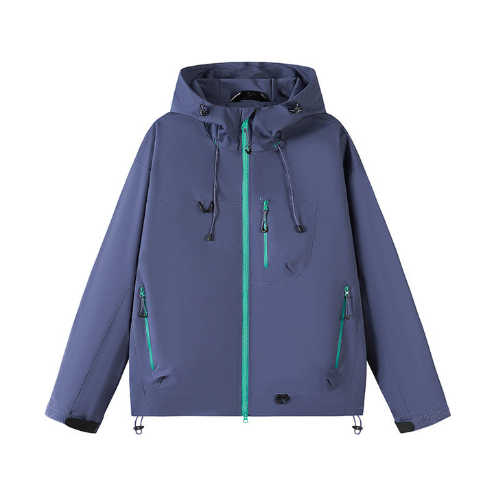 Men's technical outdoor jacket with adjustable hood design and multiple zip pockets Lisslune