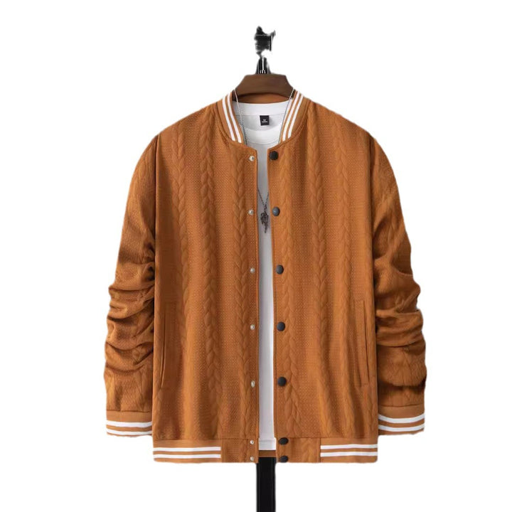 Men's sporty bomber jacket with striped collar Lisslune