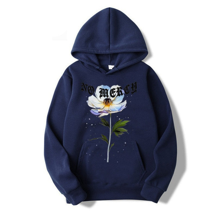 Women's hoodie with floral print and prominent lettering Lisslune