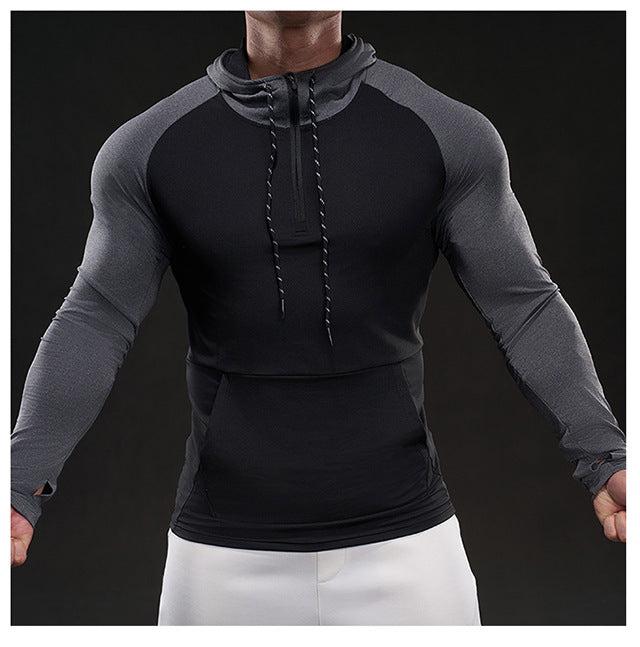 Men's Sporty Long Sleeve T-Shirt with Hood Lisslune