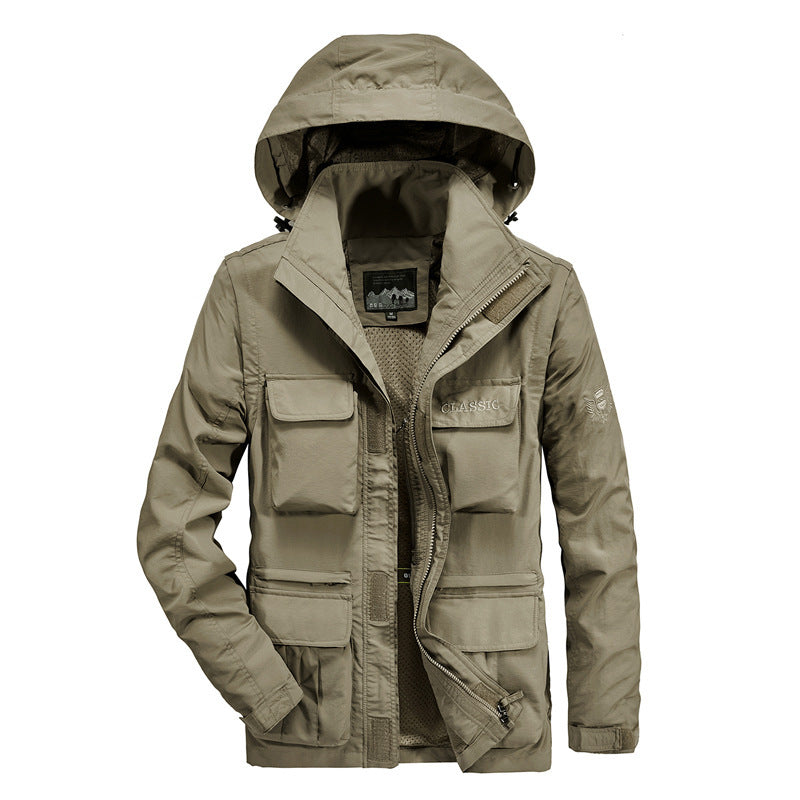 Men's Outdoor Jacket with Warm Lining and Multifunctional Pockets Lisslune