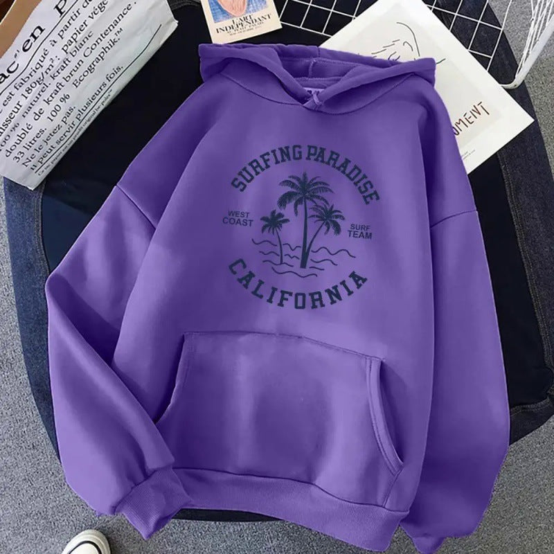 Women's hoodie with casual surf design and high-quality cotton blend Lisslune
