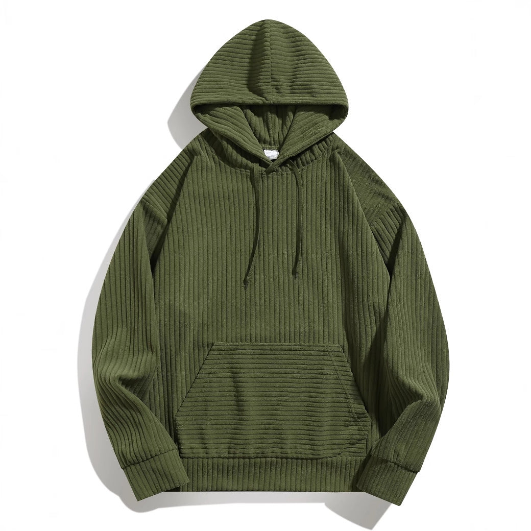 Men's hoodie with textured ribbed texture and practical pockets Lisslune