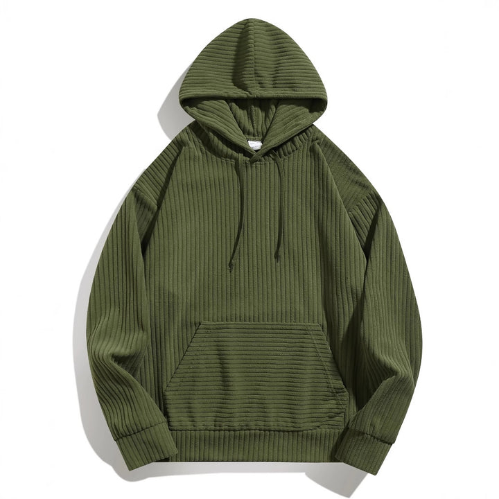 Men's hoodie with textured ribbed texture and practical pockets Lisslune