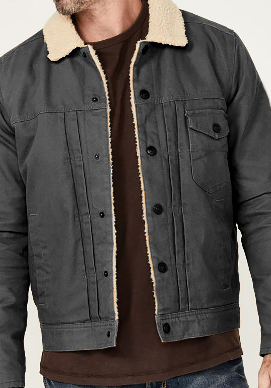 Men's cozy denim jacket with Sherpa lining Lisslune