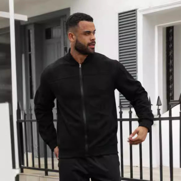Men's casual sweat jacket in sporty design with practical pockets Lisslune