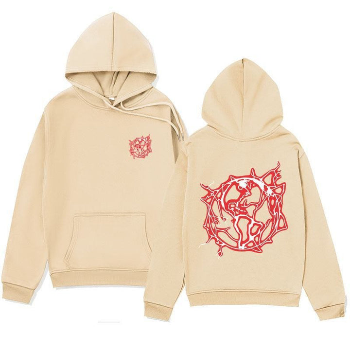 Women's hoodie sweatshirt with artistic graphic print and practical kangaroo pocket Lisslune
