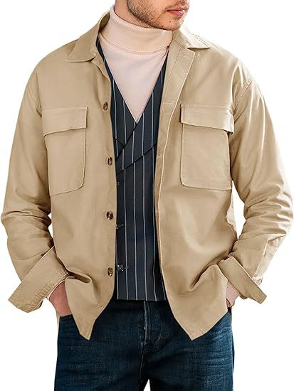 Men's casual utility jacket with practical pockets and modern cut Lisslune