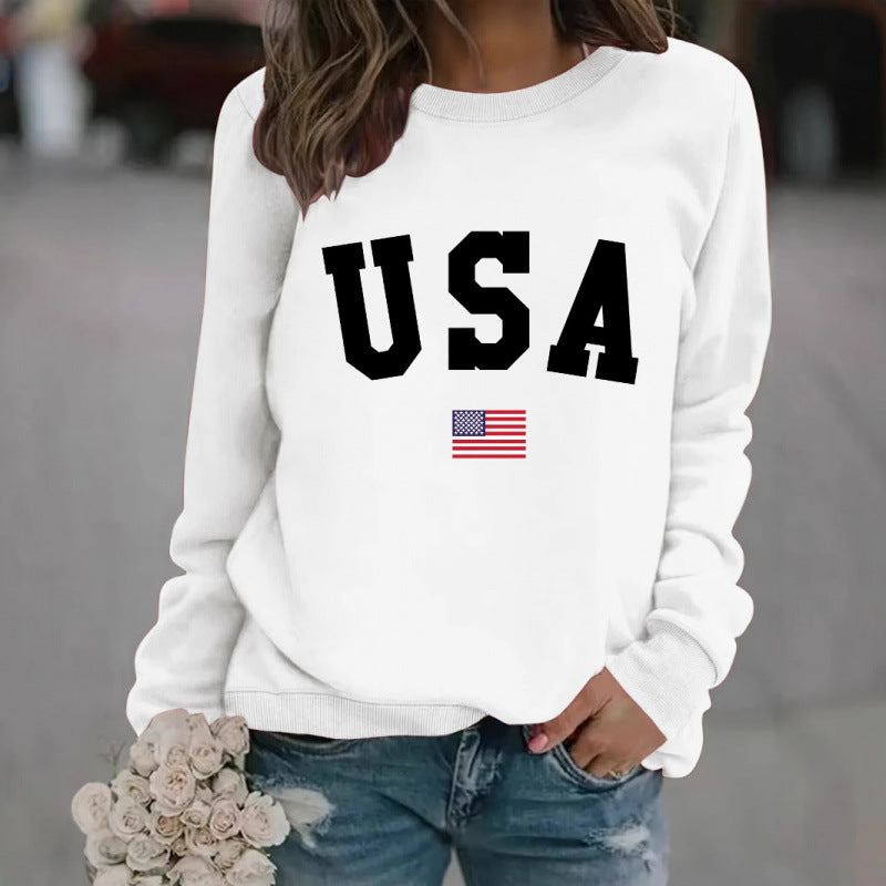 Women's sweatshirt with modern USA statement and cozy fit Lisslune