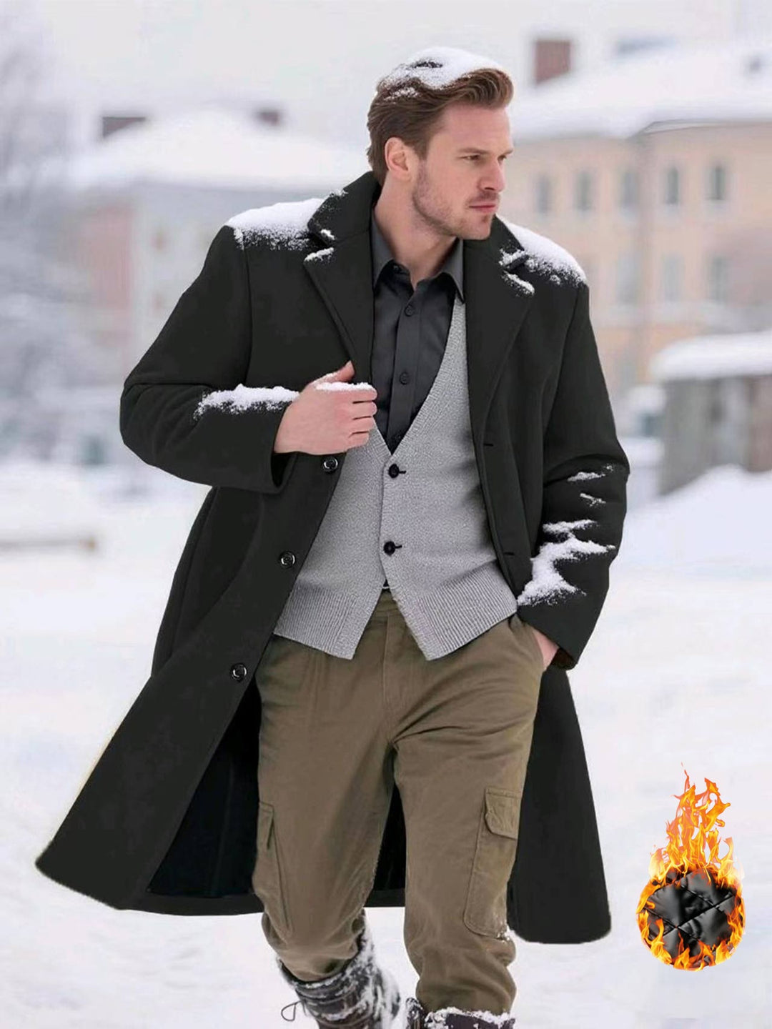 Men's classic wool coat Lisslune