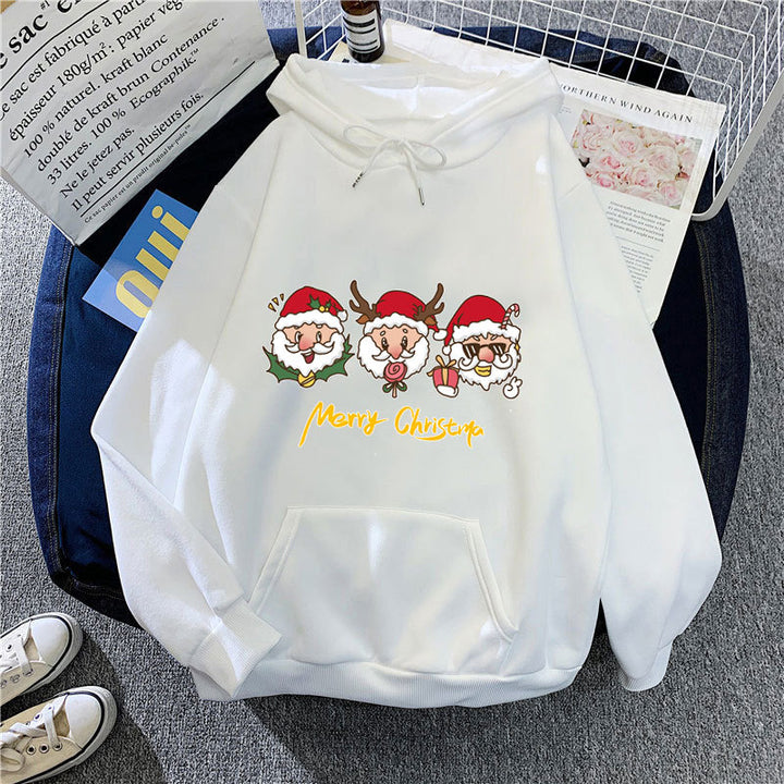 Women's hooded sweatshirt with festive Christmas motif Lisslune