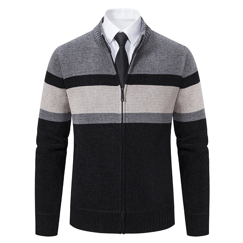 Men's cardigan with textured design and high-collar Lisslune